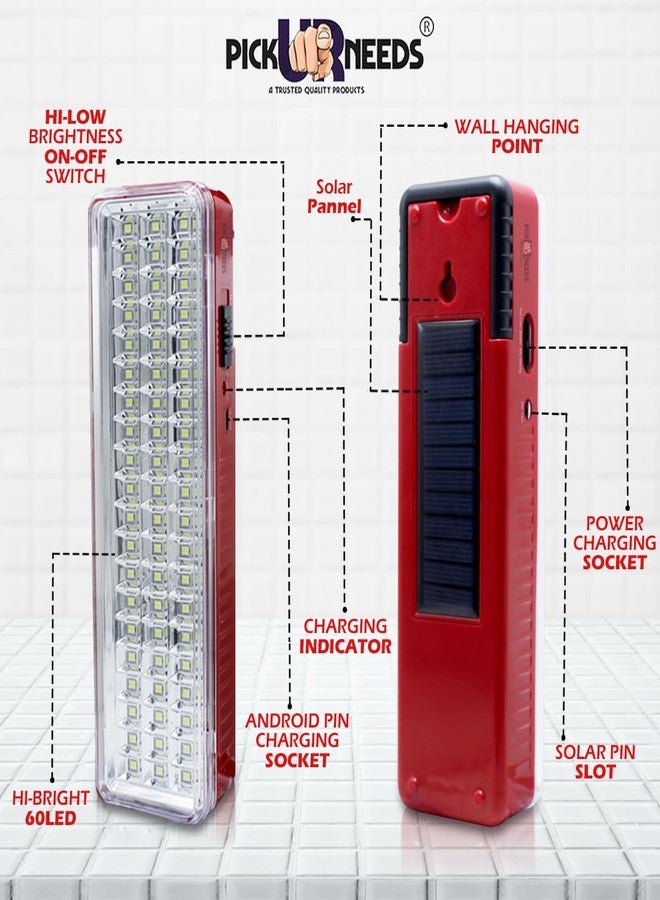 Pick Ur Needs Solar Rechargeable Home Emergency Lantern Lamp Light 42 SMD with Low & High Mode - Image 4
